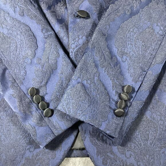 INC International Womens Jacquard Two Button Tuxedo Smoking Jacket Satin Small - Picture 15 of 16